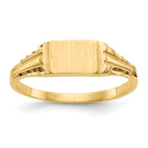 14k Childs Diamond-Cut Signet Ring